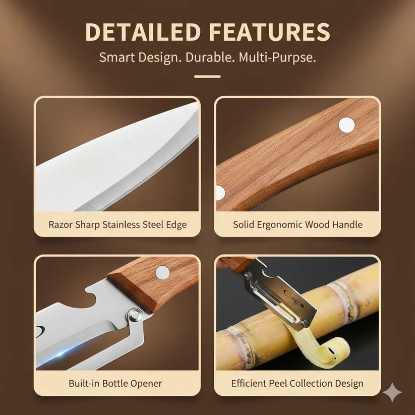 Wood Handle Stainless Steel Peeler